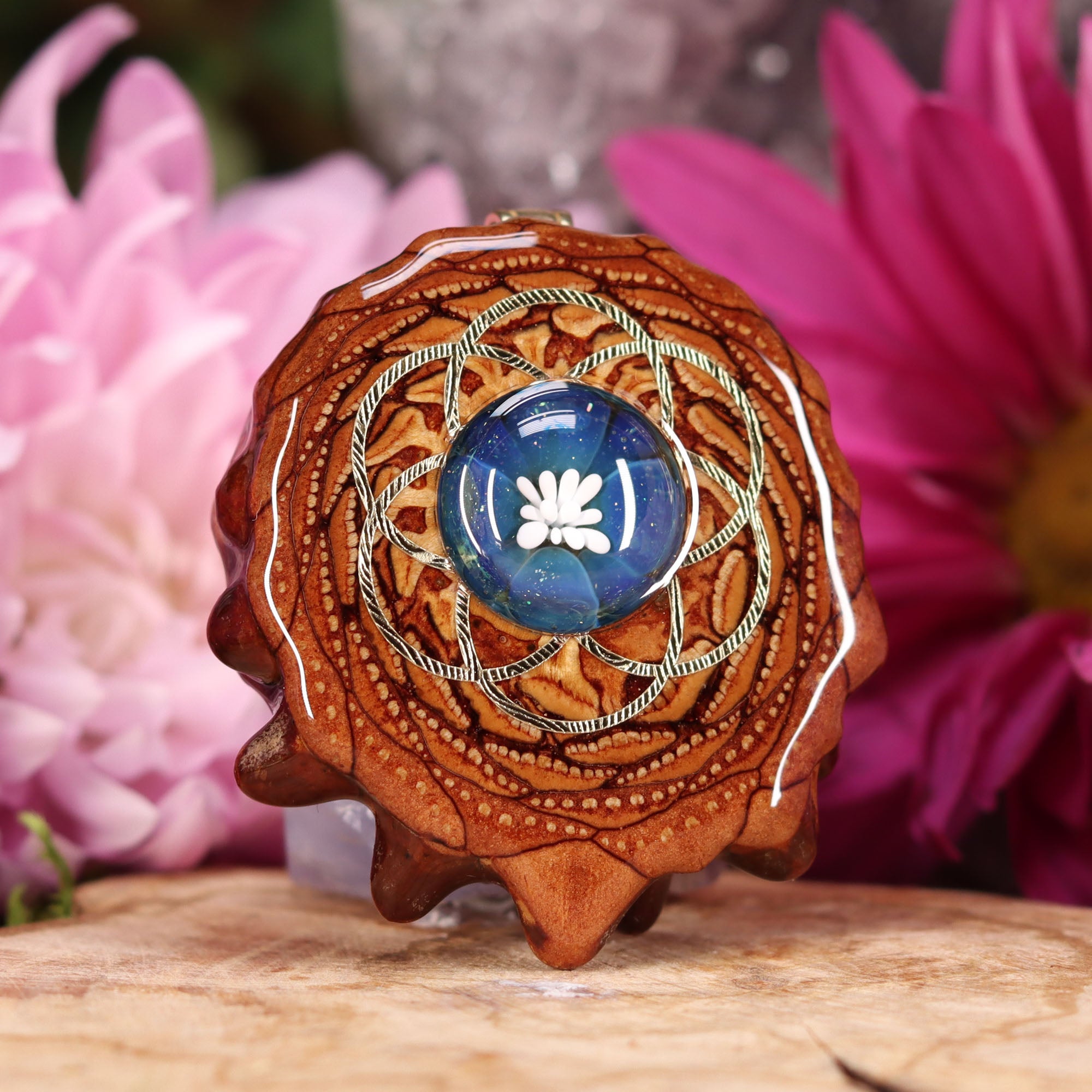blue orchid flower seeds Blue Phoenix Orchid Glass with Gold Seed of Life – Third Eye Pinecones