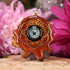 Blue Fume Implosion Glass With Gold Seed of Life and Back Om
