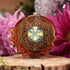 Blue Phoenix Orchid Glass with Gold Flower of Life